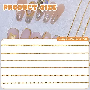 Цепочки для ногтей NICENEEDED 6 шт. 3D Металлические заклепки для ногтей в стиле панк Золотые украшения для ногтей для женщин DIY Маникюр synthetic.ua - Фото 1