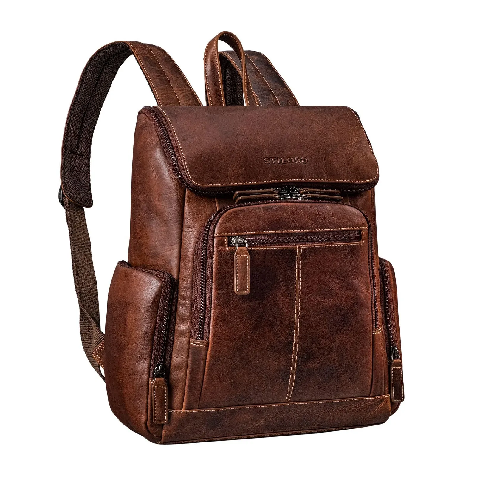 Рюкзак для ноутбука STILORD Giacomo Business Leather 13-14 Inch Salerno Коричневый, фото №1