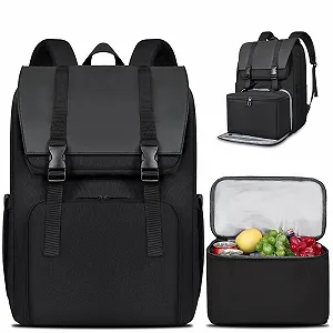 Рюкзак для ноутбука BERTASCHE Lunch 15.6 дюймів з термосумкою 2-в-1 Black - Фото 1