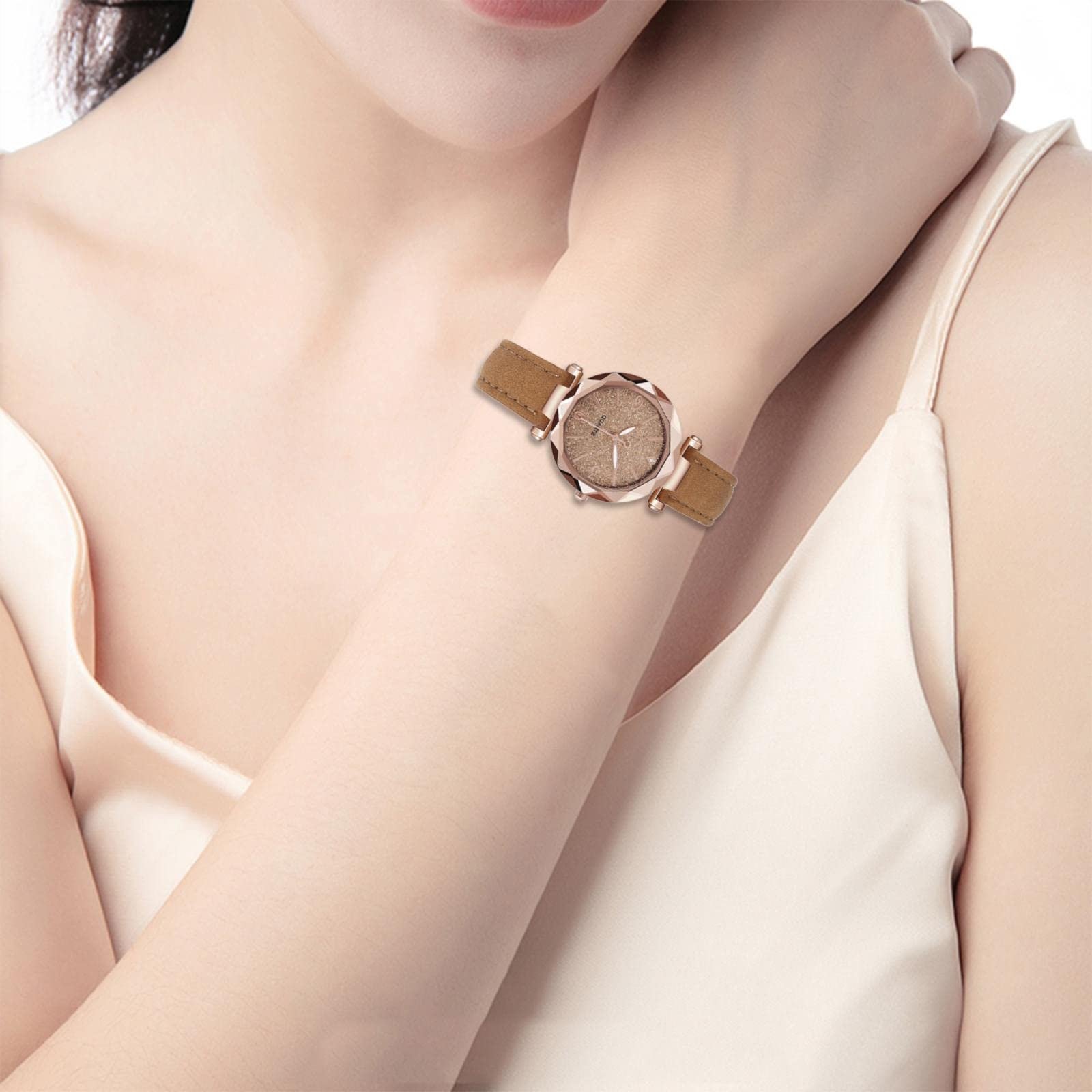 Унисекс аналоговые кварцевые часы Generisch простые женские часы для учеников средней школы ремешок, фото №3