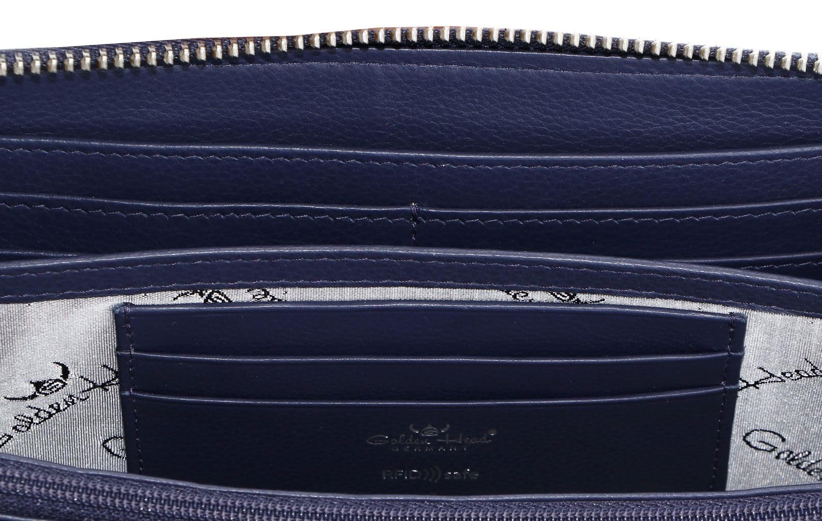 Гаманець Golden Head Madrid RFID Protect Zipped Синій, Класичний, фото №4