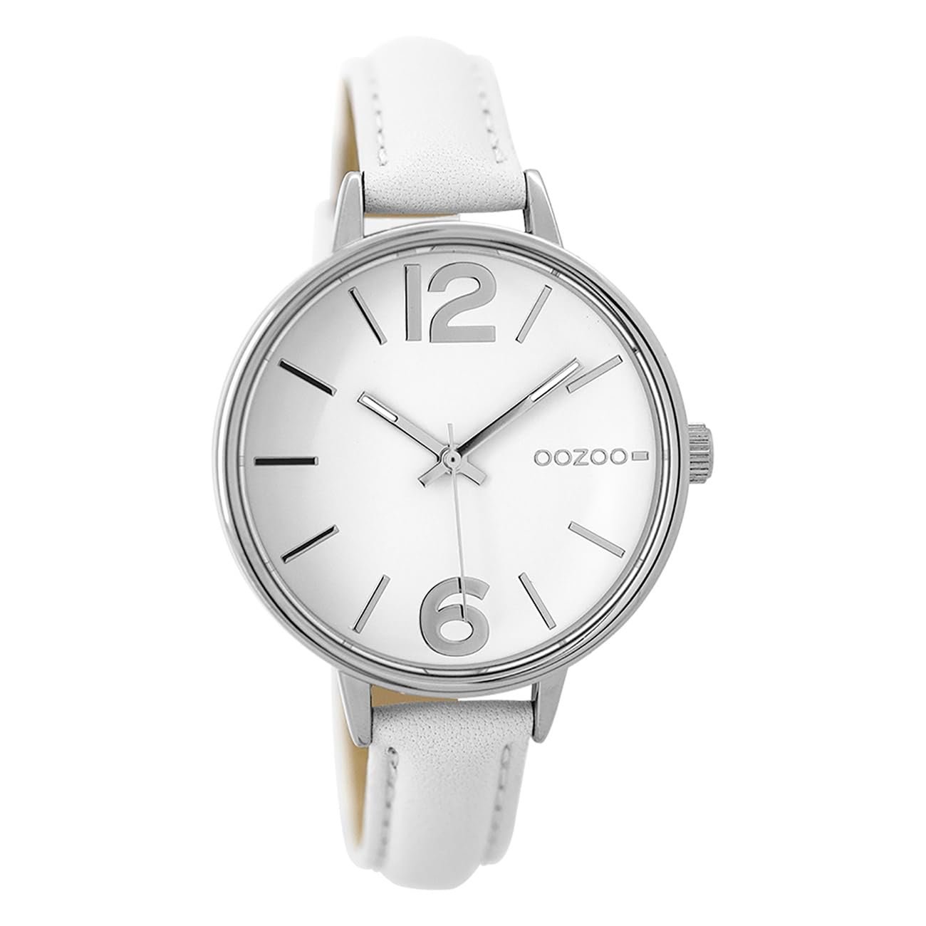 Женские часы Oozoo C9480 Кожаный ремешок 38 мм Белый, Белый/Белый, фото №1