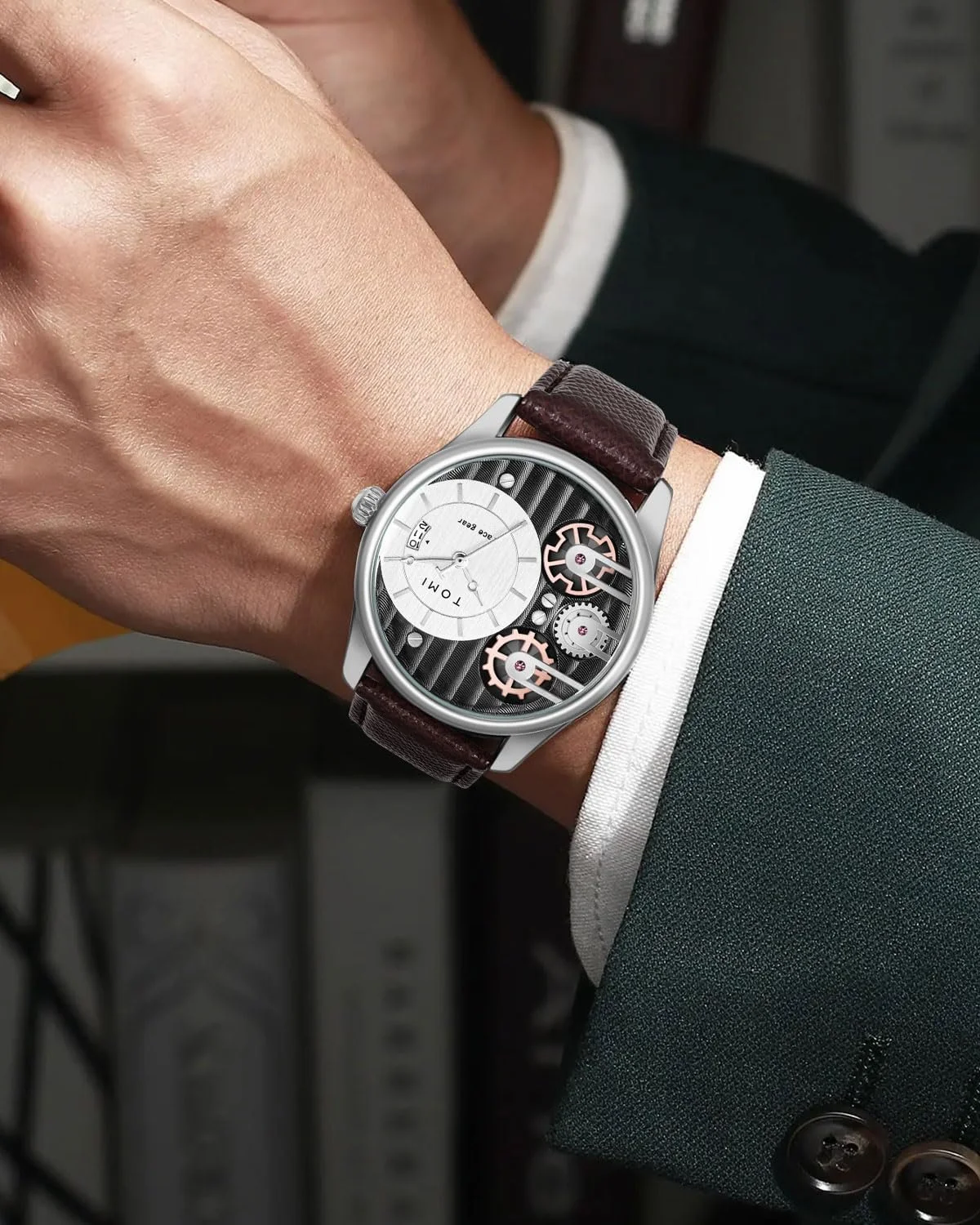 Чоловічий Годинник CIVO Аналоговий Шкіряний Ремінець Кварцовий, фото №4