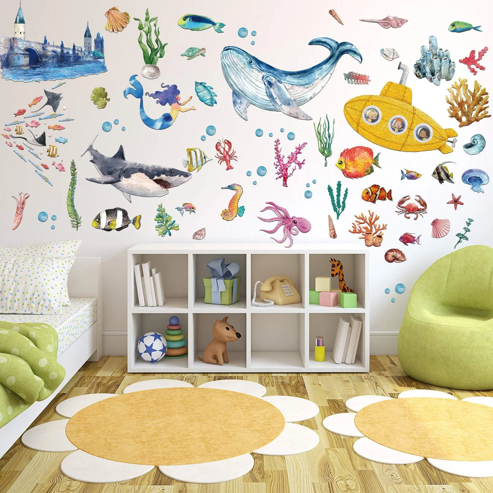 Наклейки на стену Outus Sea World Creature Люминесцентные 63 шт, фото №4