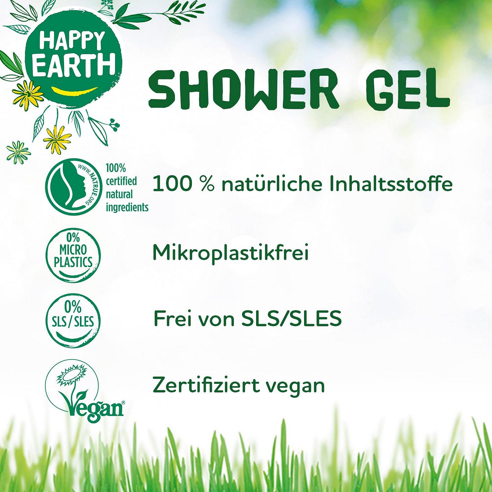 Гель для душа Happy Earth Floral Patchouli 100% натуральный веганский, 300 мл, фото №4