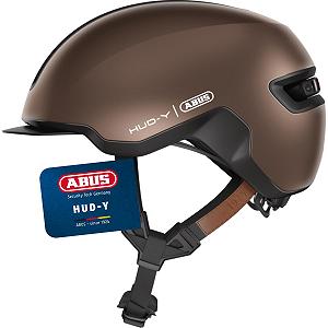 Шлем ABUS Urban HUD-Y с магнитным, перезаряжаемым LED задним фонарем и магнитной застежкой - Фото 1