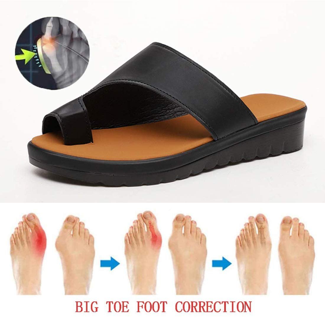 Женские Шлепанцы Платформа Ортопедическая обувь PU Кожа, фото №2