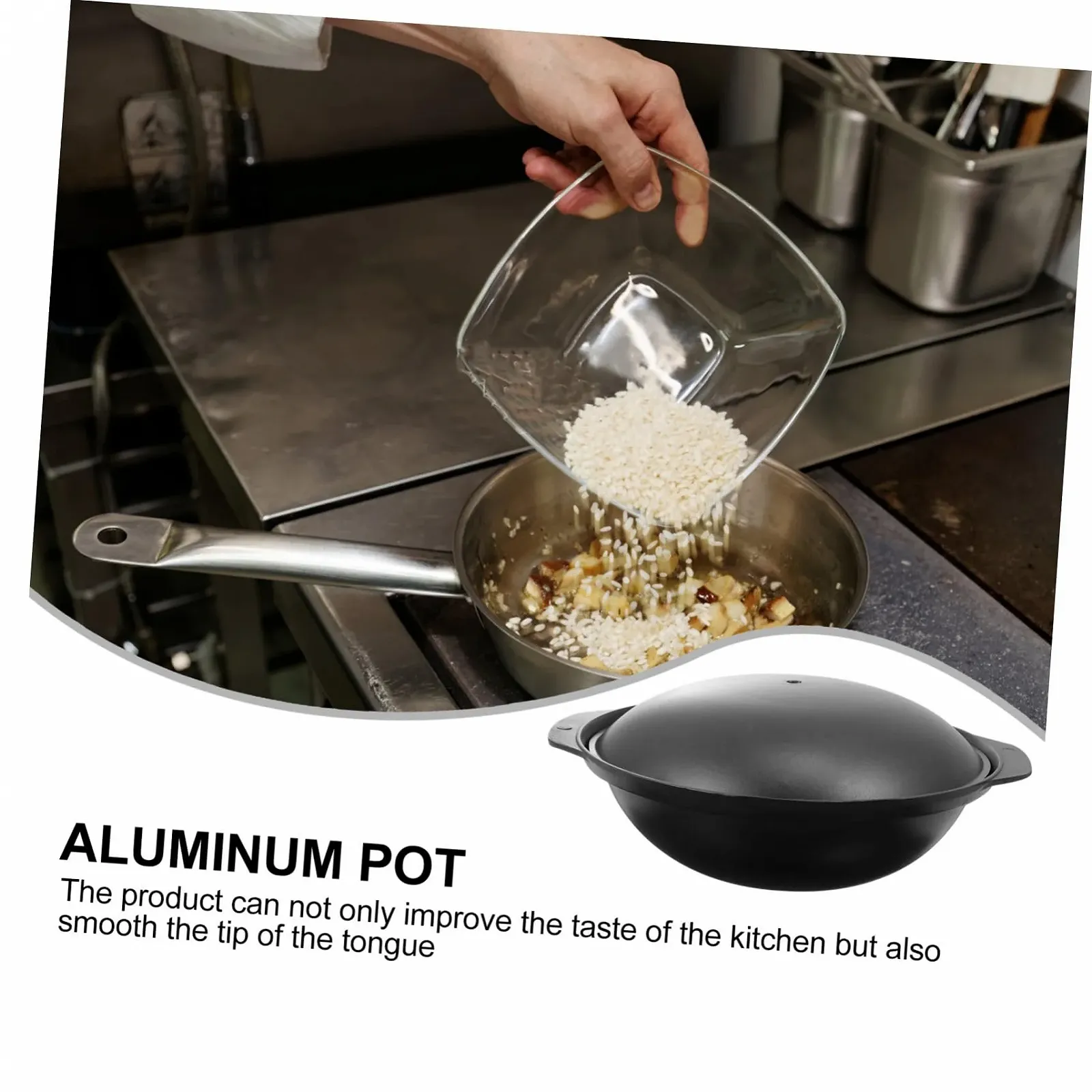 Каструля-сотейник Sosoport з литого алюмінію з кришкою висока термостійкість, фото №9