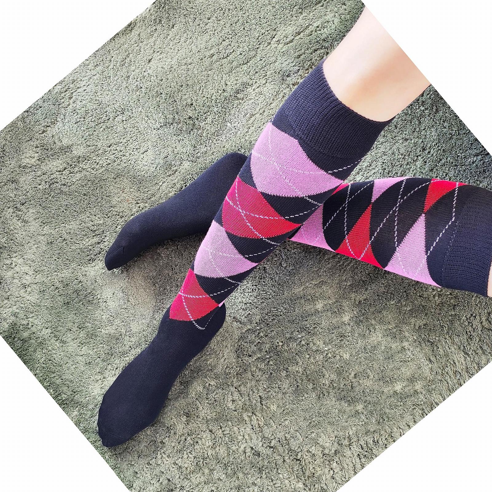 6 пар носков для бега женских гольфов компрессионные носки для путешествий велосипедные носки в клетку, фото №2