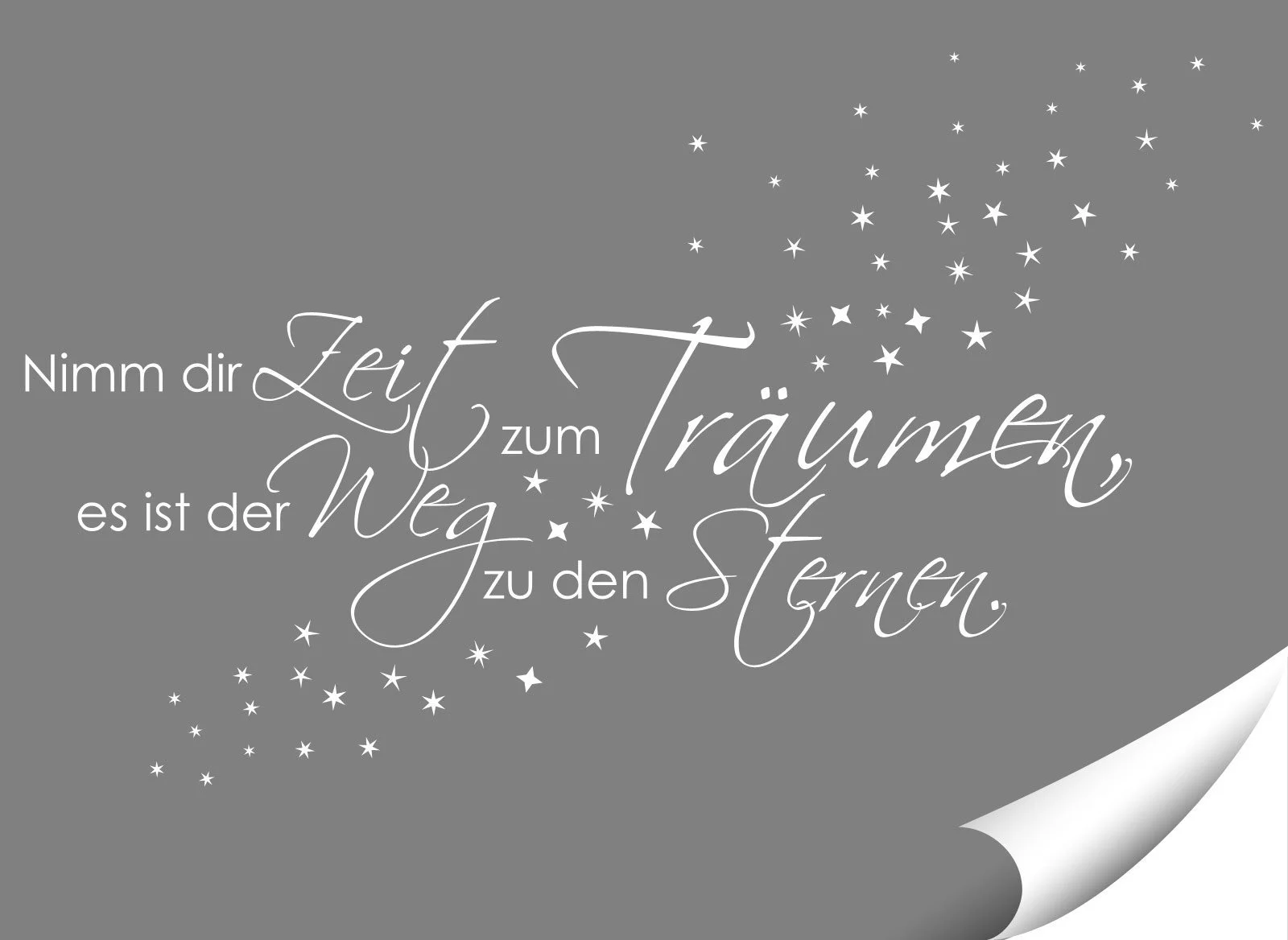 Наклейка на стіну Wandora G003 «Nimm dir Zeit zum Träumen» з зірками, фото №2