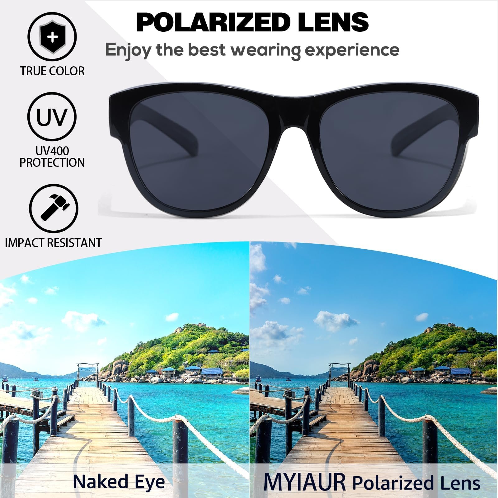 Поляризовані окуляри Myiaur для жінок TR90 Модна оправа UV400 захист, фото №6 Поляризовані окуляри Myiaur для жінок TR90 Модна оправа UV400 захист, фото №6