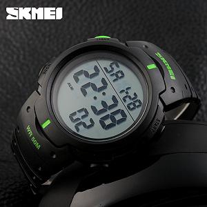 Годинник Skmei 1068GN Чорно-зелений synthetic.ua - Фото 1