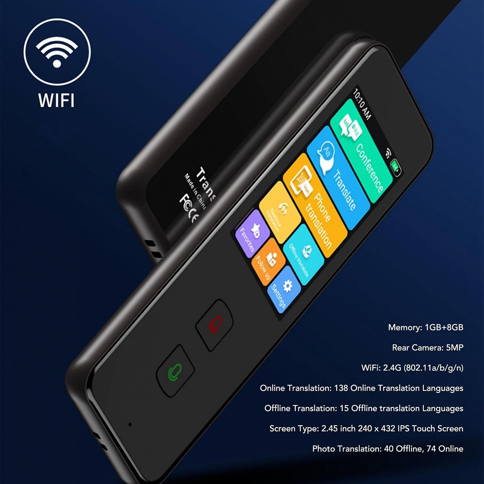 Голосовой переводчик Интеллектуальный звуковой фотопереводчик 2,45-дюймовый сенсорный экран 138 онлайн и 15 оффлайн голосовых переводов Двусторонний голосовой переводчик в реальном времени для путешествий, фото №4 Голосовой переводчик Интеллектуальный звуковой фотопереводчик 2,45-дюймовый сенсорный экран 138 онлайн и 15 оффлайн голосовых переводов Двусторонний голосовой переводчик в реальном времени для путешествий, фото №4