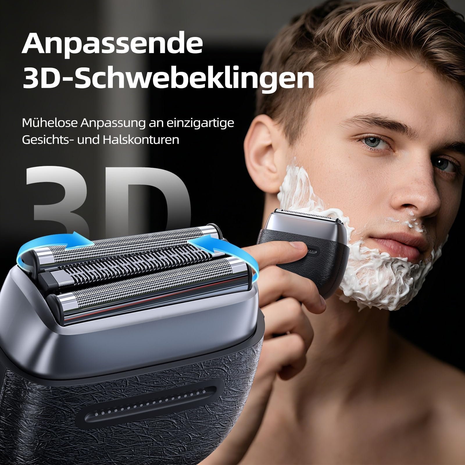 Мини-электробритва SS200 двойные плавающие лезвия, USB-C, водонепроницаемая, черная, фото №3 Мини-электробритва SS200 двойные плавающие лезвия, USB-C, водонепроницаемая, черная, фото №3
