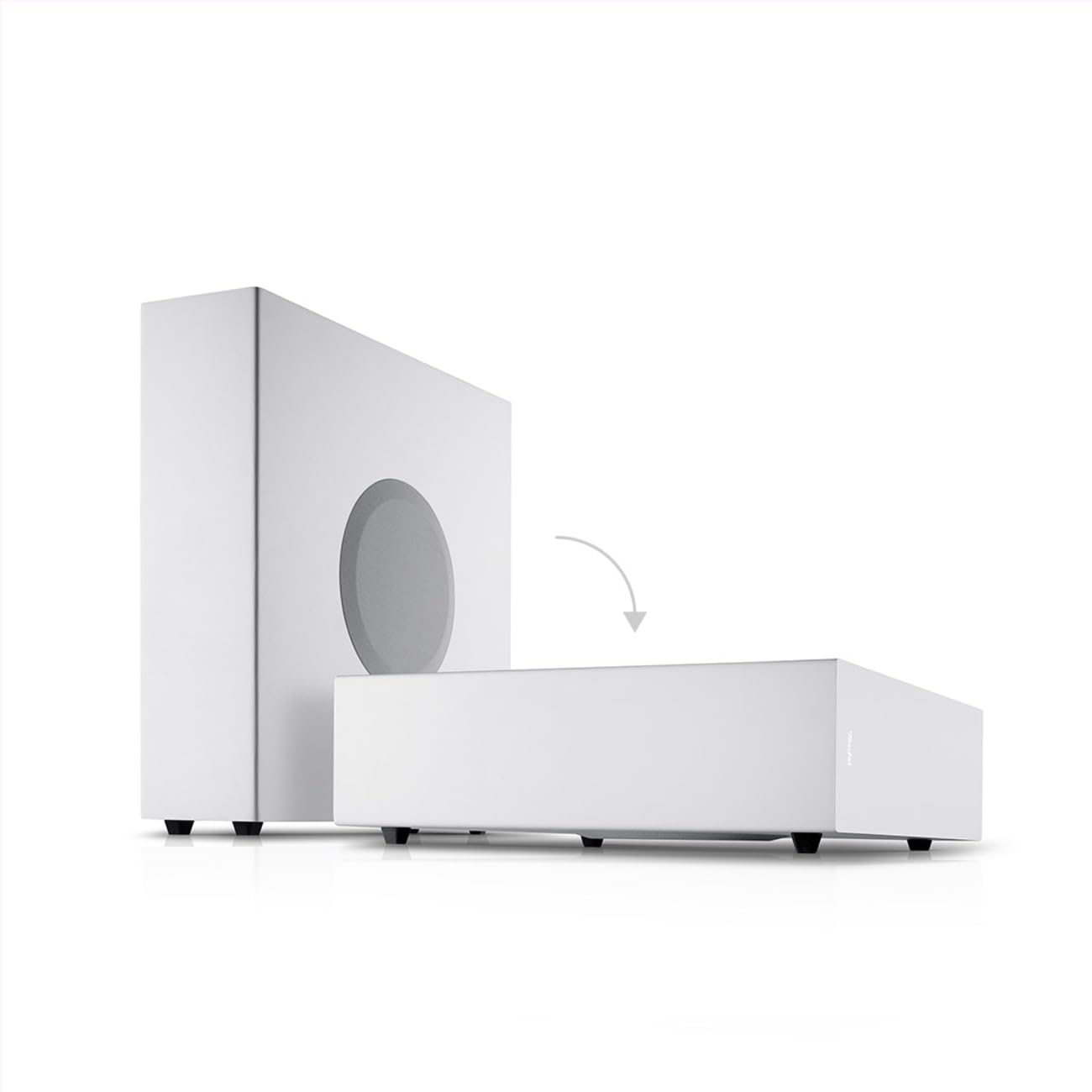 Саундбар Teufel CINEBAR 11-2.1 с беспроводным сабвуфером Dolby Audio Bluetooth 5.0 HDMI 3D ARC CEC 4K пасстроли Dynomore сенсорная панель белый, фото №2 Саундбар Teufel CINEBAR 11-2.1 с беспроводным сабвуфером Dolby Audio Bluetooth 5.0 HDMI 3D ARC CEC 4K пасстроли Dynomore сенсорная панель белый, фото №2