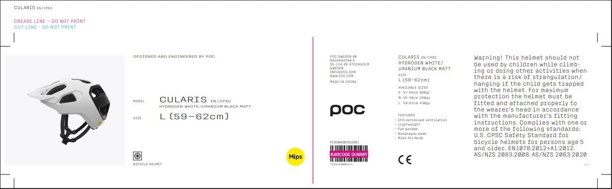 Шлем Велосипедный POC Cularis - Легкий, хорошо вентилируемый, горный, защита MIPS, расширенные зоны защиты на затылке, пряжка Fidlock, фото №5