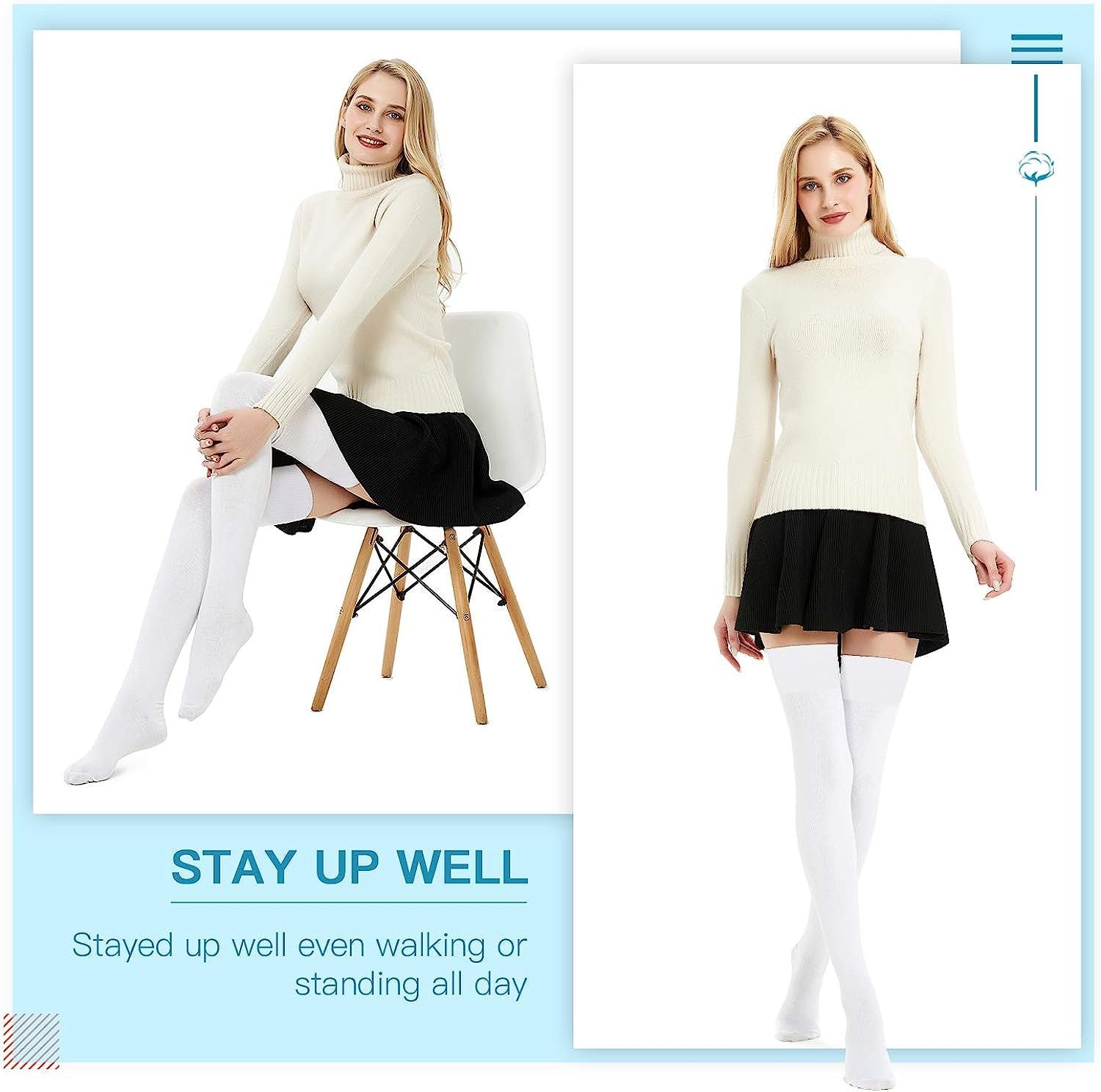 Носки DRESHOW Высокие выше колена, полосатые, фото №6