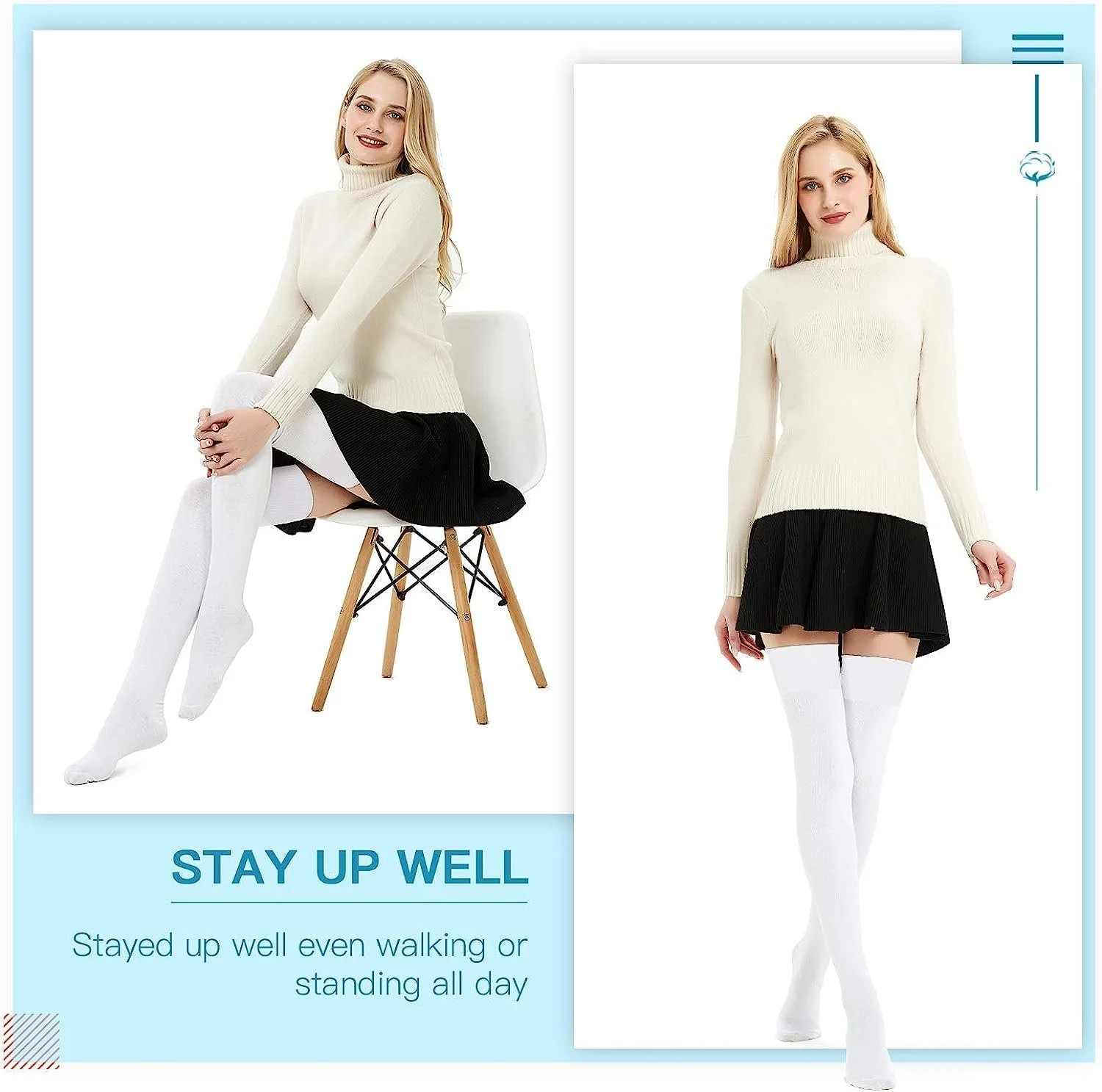 Шкарпетки DRESHOW Високі вище коліна, смугасті, фото №6