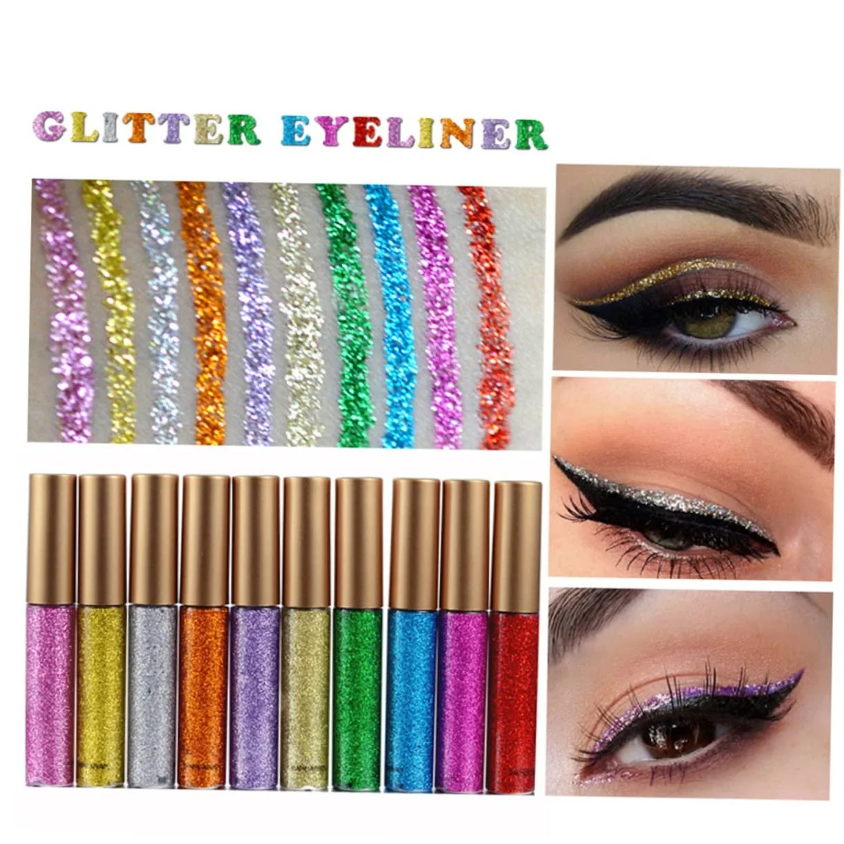 Фломастер-підводка для очей Beaupretty Glitzer-Lidschatten Рідка Блискучий Різнокольоровий, фото №2