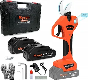 Електричний секатор MYRON Professional 21 V, 2 x 2.0Ah акумулятори, діаметр різу 40 мм - Фото 1