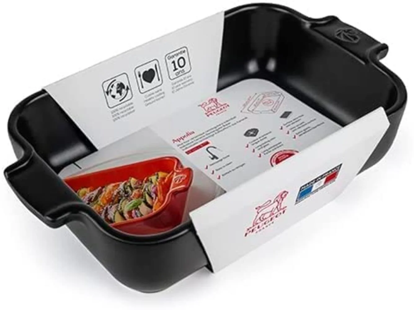 Прямоугольная керамическая форма для запекания PEUGEOT 22 см x 11,3 см x 5,1 см 0,85 л французское производство черный сатин, фото №3 Прямоугольная керамическая форма для запекания PEUGEOT 22 см x 11,3 см x 5,1 см 0,85 л французское производство черный сатин, фото №3