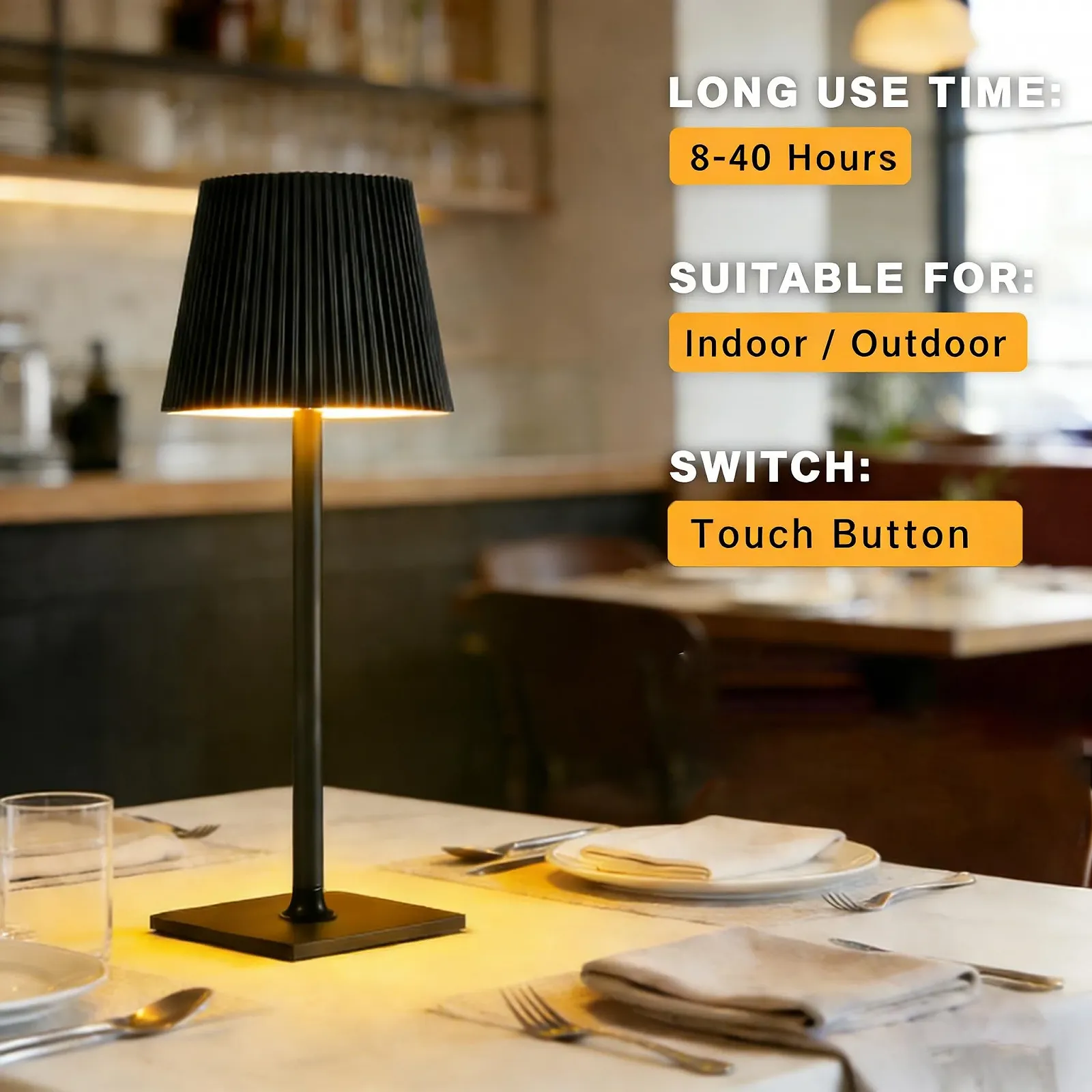 Настільна лампа LED акумуляторна бездротова 4800 mAh 2700 K - 6000 K з регульованою висотою алюмінієва, фото №2