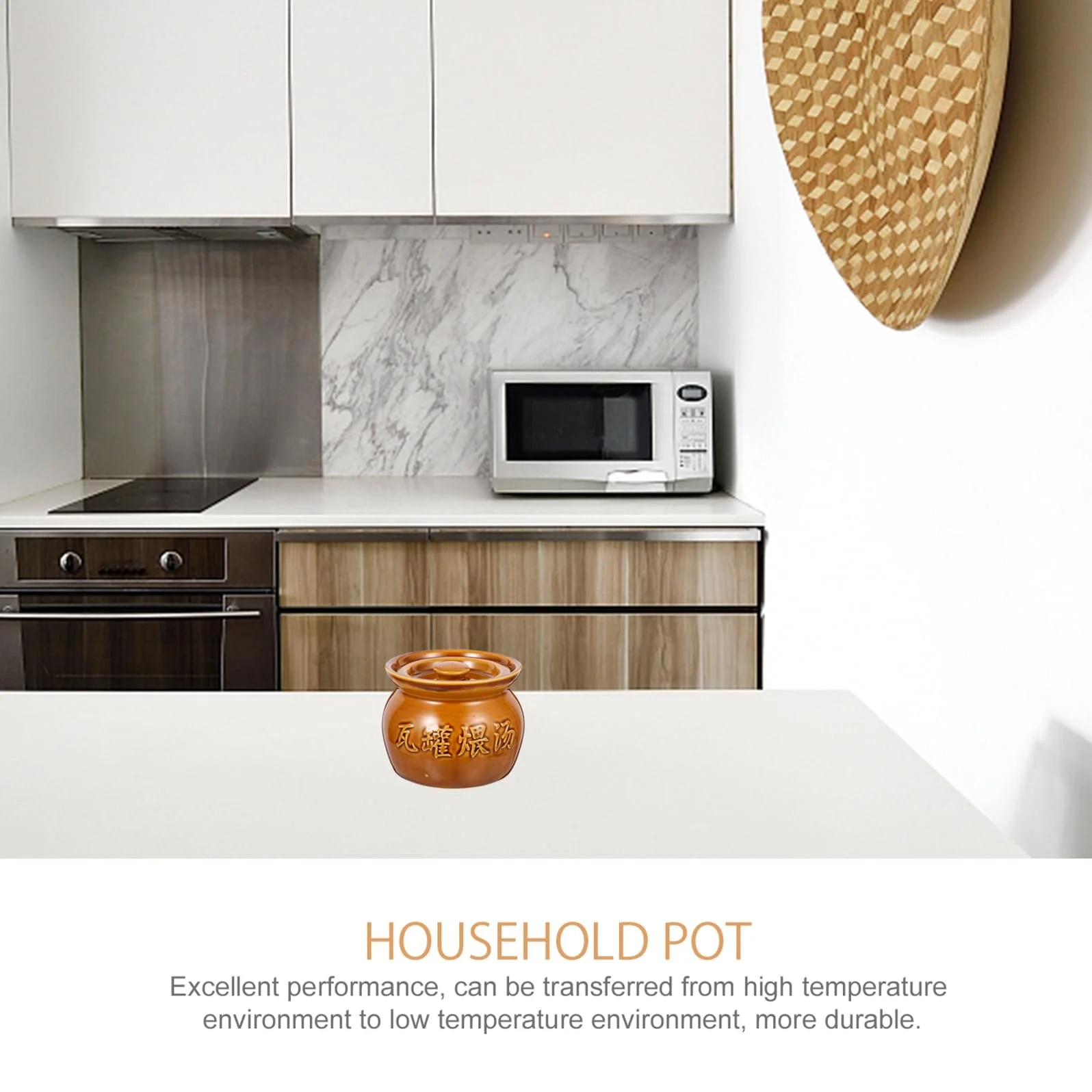 Кастрюля-вок керамическая Коричневая Антипригарная Коричневая/Черная, фото №3