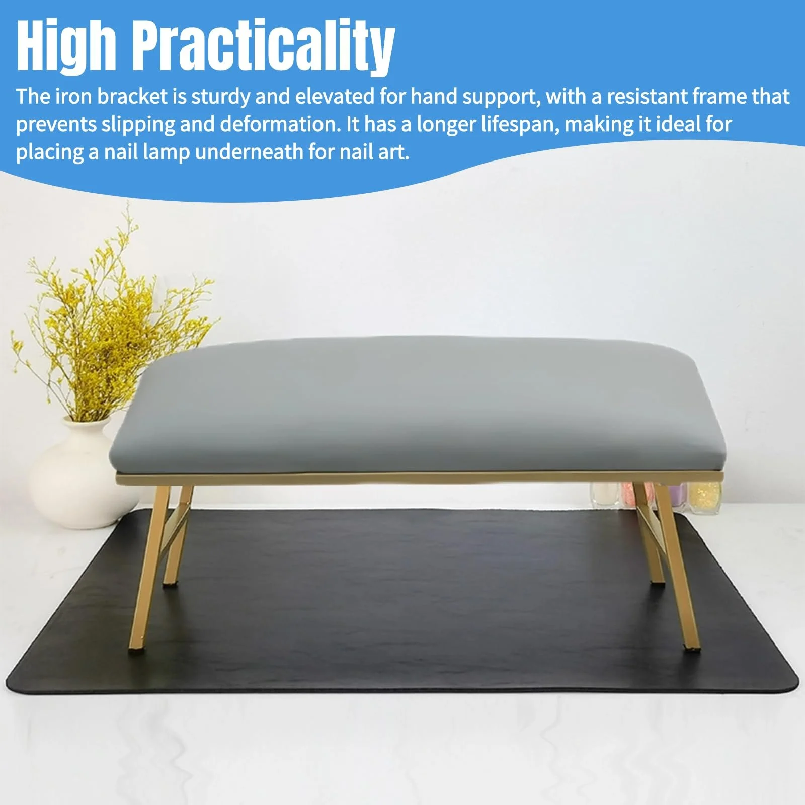 Підставка для рук для манікюру з мікрофібри Сіра, фото №4