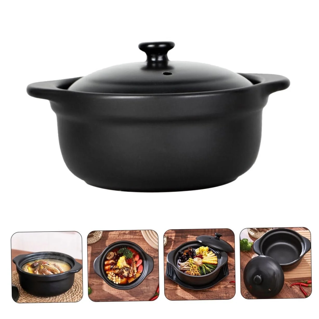 Керамическая кастрюля VALICLUD с крышкой для супа и тушения, фото №7