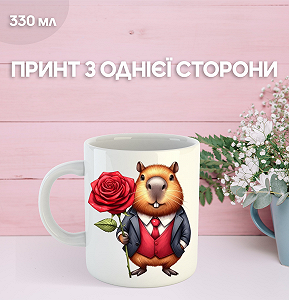 Кружка Капибара с принтом керамическая чашка capybarа 330 мл Uk_396 - Фото 1