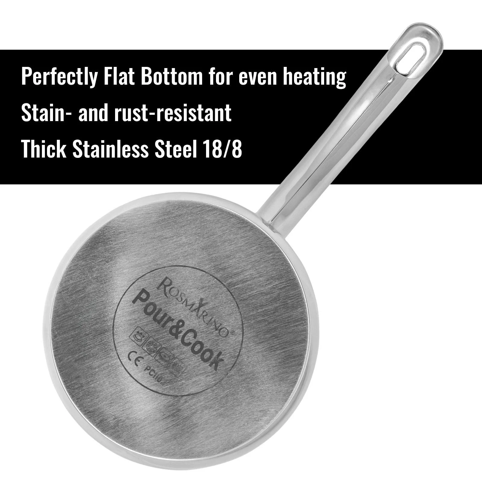 Турка Rosmarino Stainless Steel Induction Mocha Pot - сучасна турецька джезва, фото №3 Турка Rosmarino Stainless Steel Induction Mocha Pot - сучасна турецька джезва, фото №3