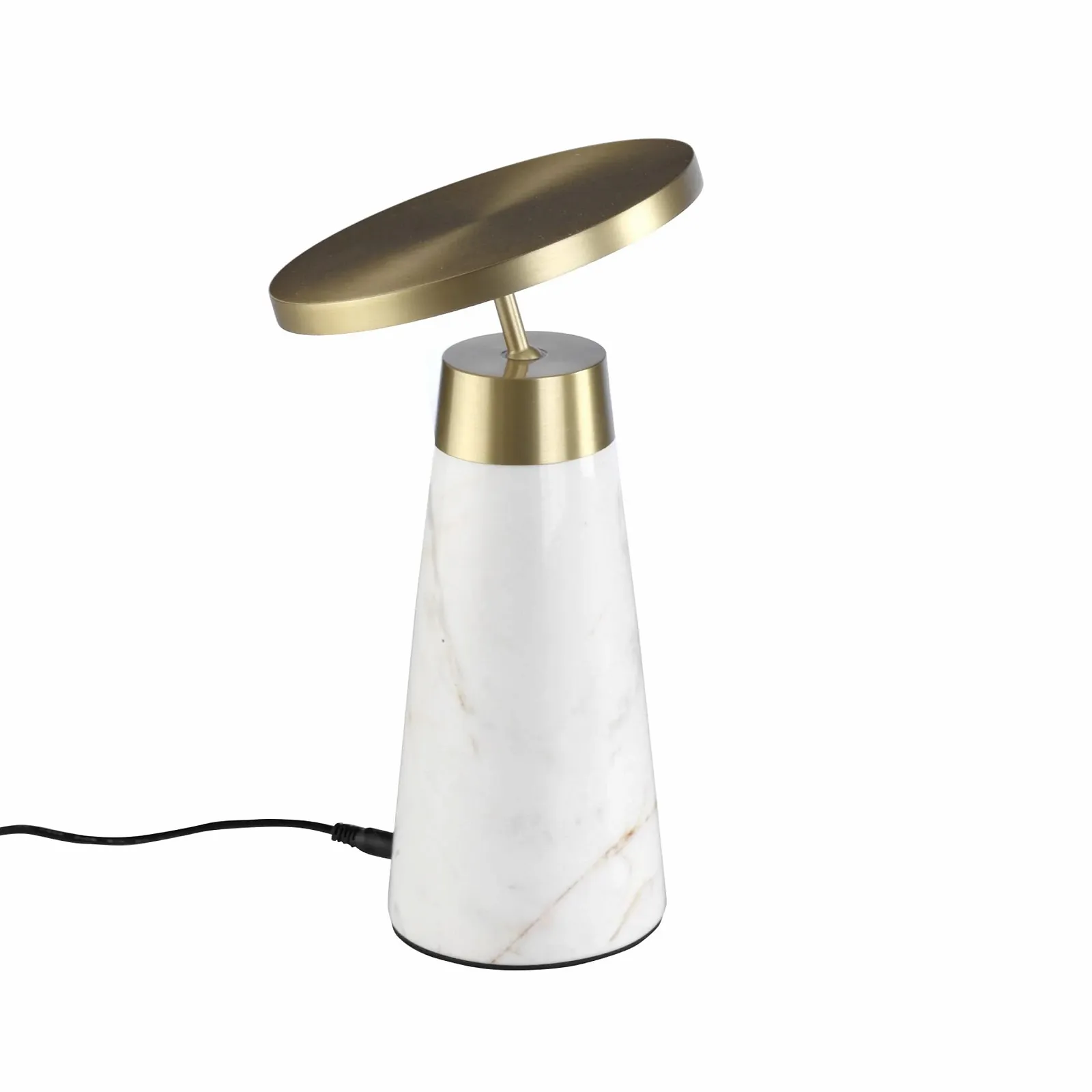 Настільна лампа Ángel Cerdá з білого мармуру та золотої сталі Ø16 x 25,5 см сучасний дизайн Біла з золотом, фото №1