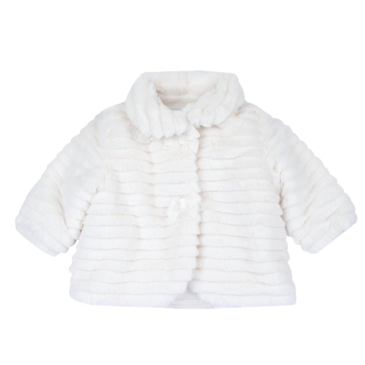Куртка Chicco для дівчат, утеплена, зі штучним хутром (18 місяців, біла) Білий, 86, Білий, фото №1