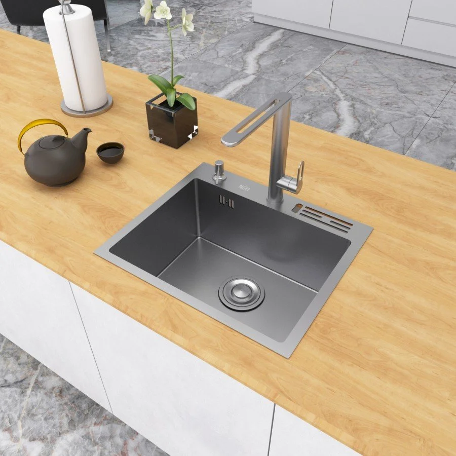 Кухонная мойка накладная 1,5 мм из нержавеющей стали 45 см Nett NS-5245, фото №3