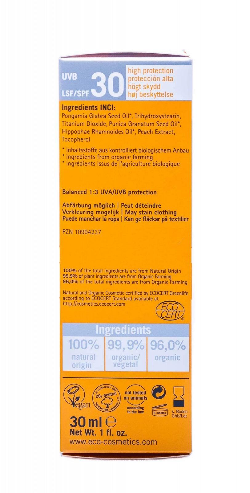 Солнцезащитный гель для лица Eco Cosmetics LSF 30 прозрачный 1 oz, фото №3