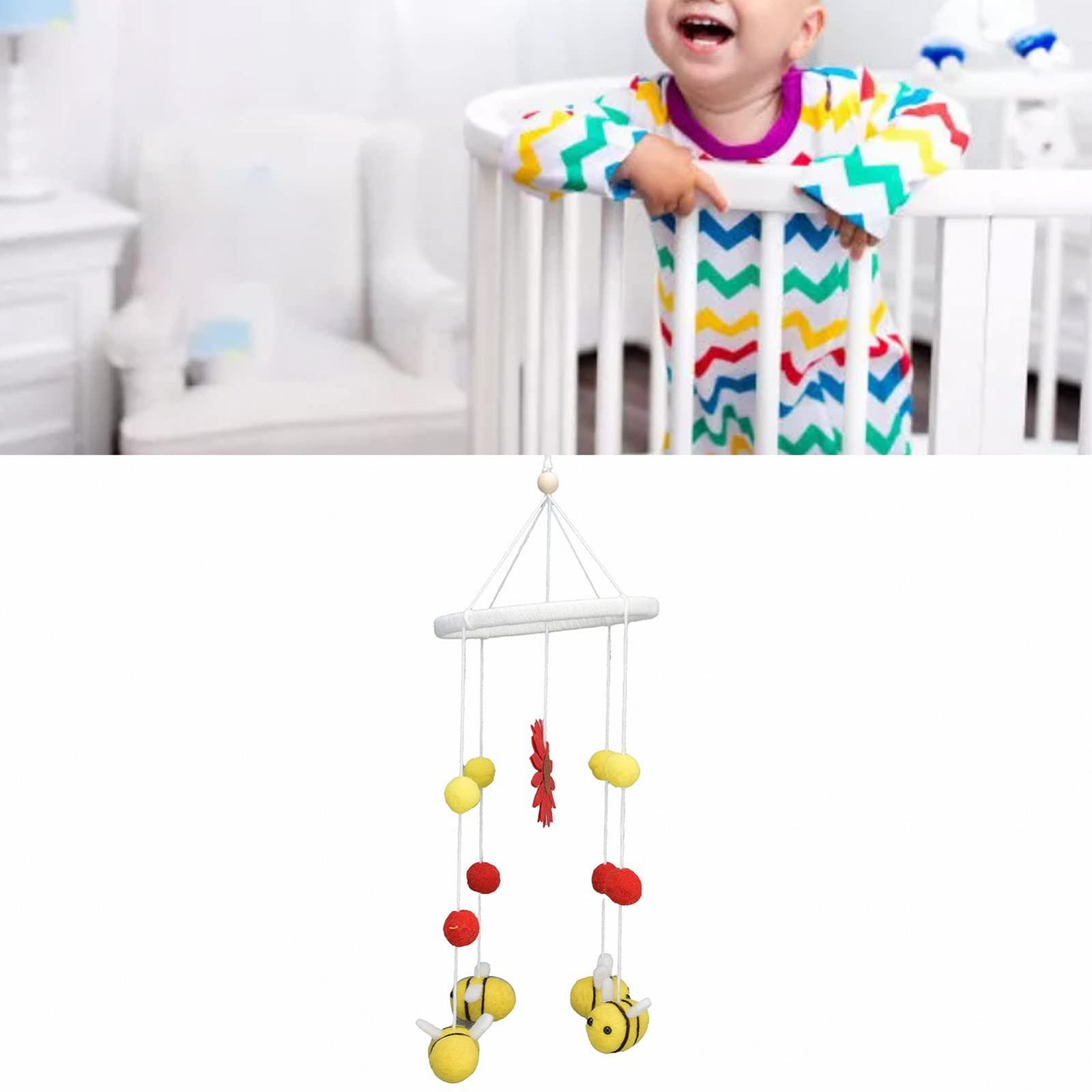 Мобіль Septpenta Baby Bed для підвішування Бук Фетр Безпечний Унісекс З соняшниками та бджолами, фото №5