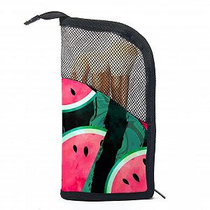 Набір кистей для макіяжу в органайзері Sommer aquarell Wassermelone, 12 штук - Фото 1