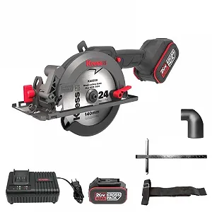 Аккумуляторная циркулярная пила Kress KUE11 / 20V 2 х 4Ah / 6900 об/мин / 140 мм / Бесщеточная / Черная - Фото 1