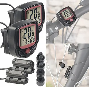 Одометр PEARL Sports набор из 2 шт. 15-в-1 велокомпьютер LCD дисплей IP44 synthetic.ua - Фото 1