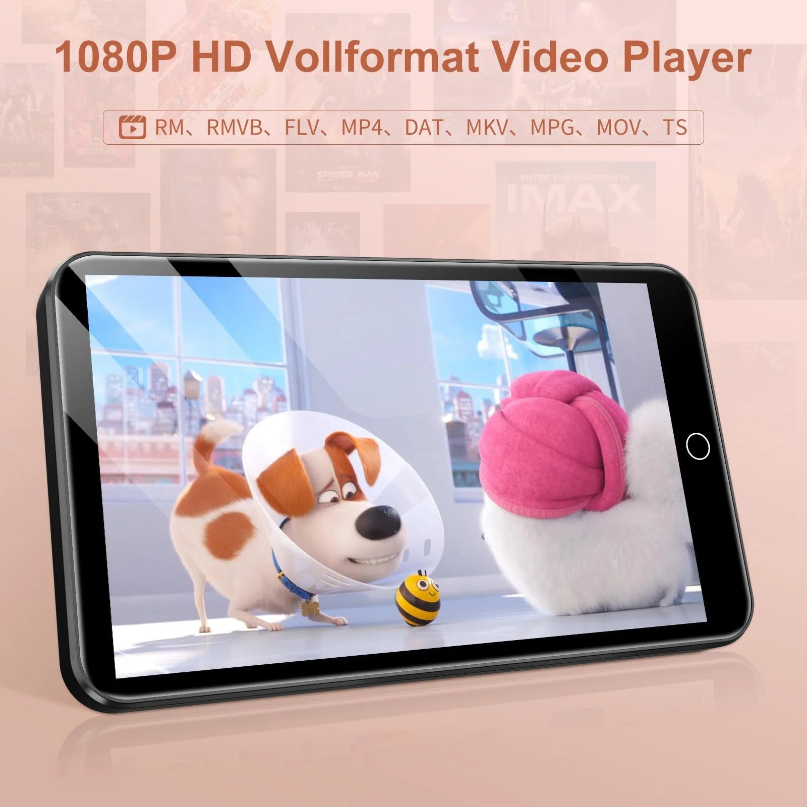 MP3-плеер ZAQE 80 ГБ WiFi и Bluetooth, 4-дюймовый сенсорный экран, Черный, фото №7