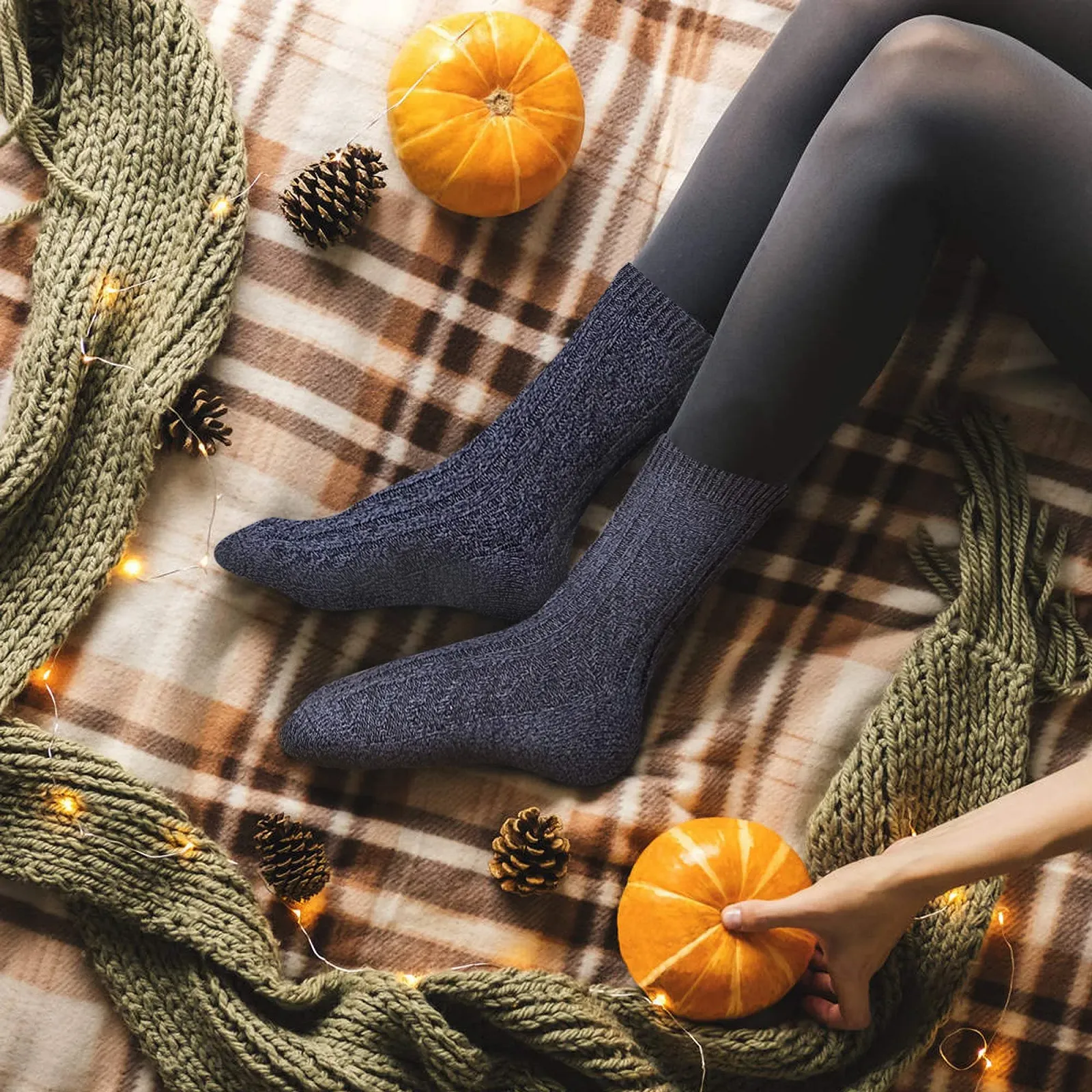 Теплі жіночі шкарпетки з мериносової вовни, 5 пар, фото №5