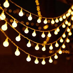 Гирлянда ENLACE Шарики 3 м, 20 LED Теплый белый, питание от батареек - Фото 1