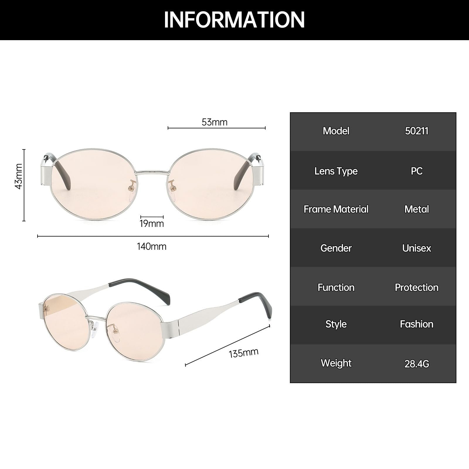 Сонцезахисні окуляри Овальні YAMEIZE Ретро Металева оправа UV400, фото №3