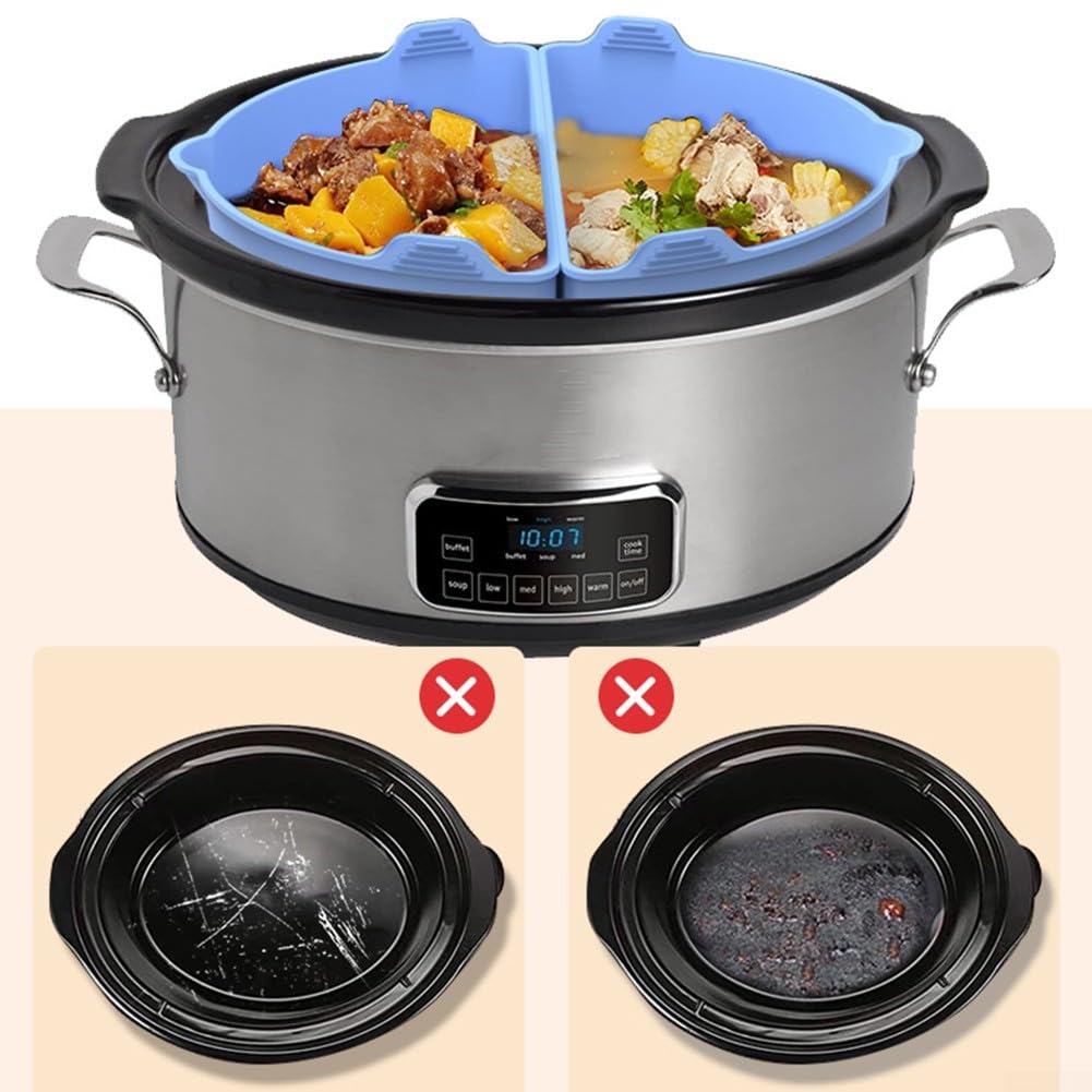 Разделитель BPA Free Silicone Reusable Divider Liner для мультиварки 67QT голубой, фото №4