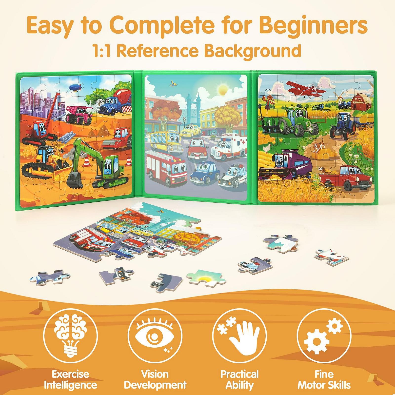 Магнітний пазл-гра SYNARRY Traffic 36 деталей для дітей 2-5 років дорожній набір, фото №1