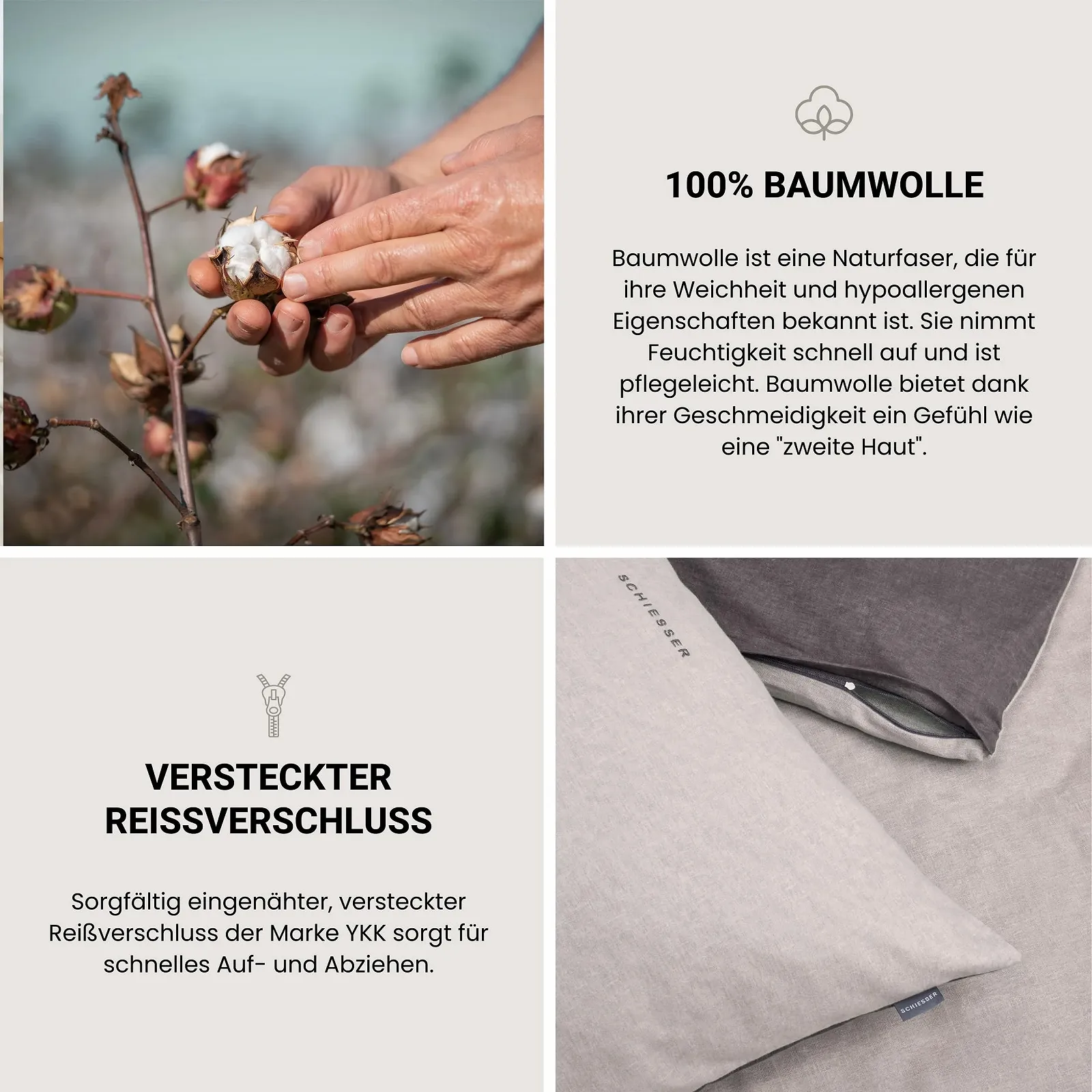 Постельное белье Schiesser фланелевое двухстороннее 100% хлопок, фото №3