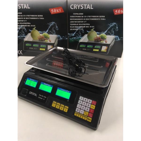 Торговые весы XPro Crystal 4V до 50 кг с калькулятором (CR-50kg_859), фото №1