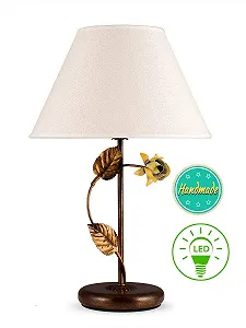 Настільна світлодіодна лампа Florentine 4037510-1 Квіткова Тканинний абажур Античний коричневий synthetic.ua - Фото 1