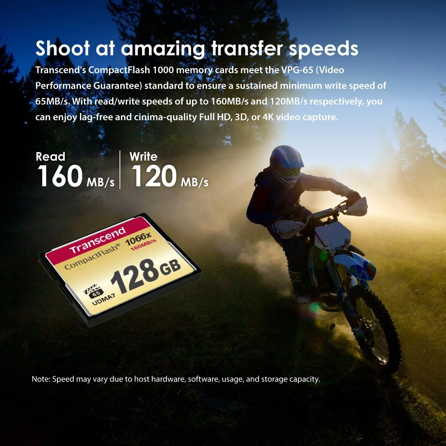 Compact Flash Card Transcend Information 128GB TS128GCF1000 160/120 MB/s, фото №5 Compact Flash Card Transcend Information 128GB TS128GCF1000 160/120 MB/s, фото №5