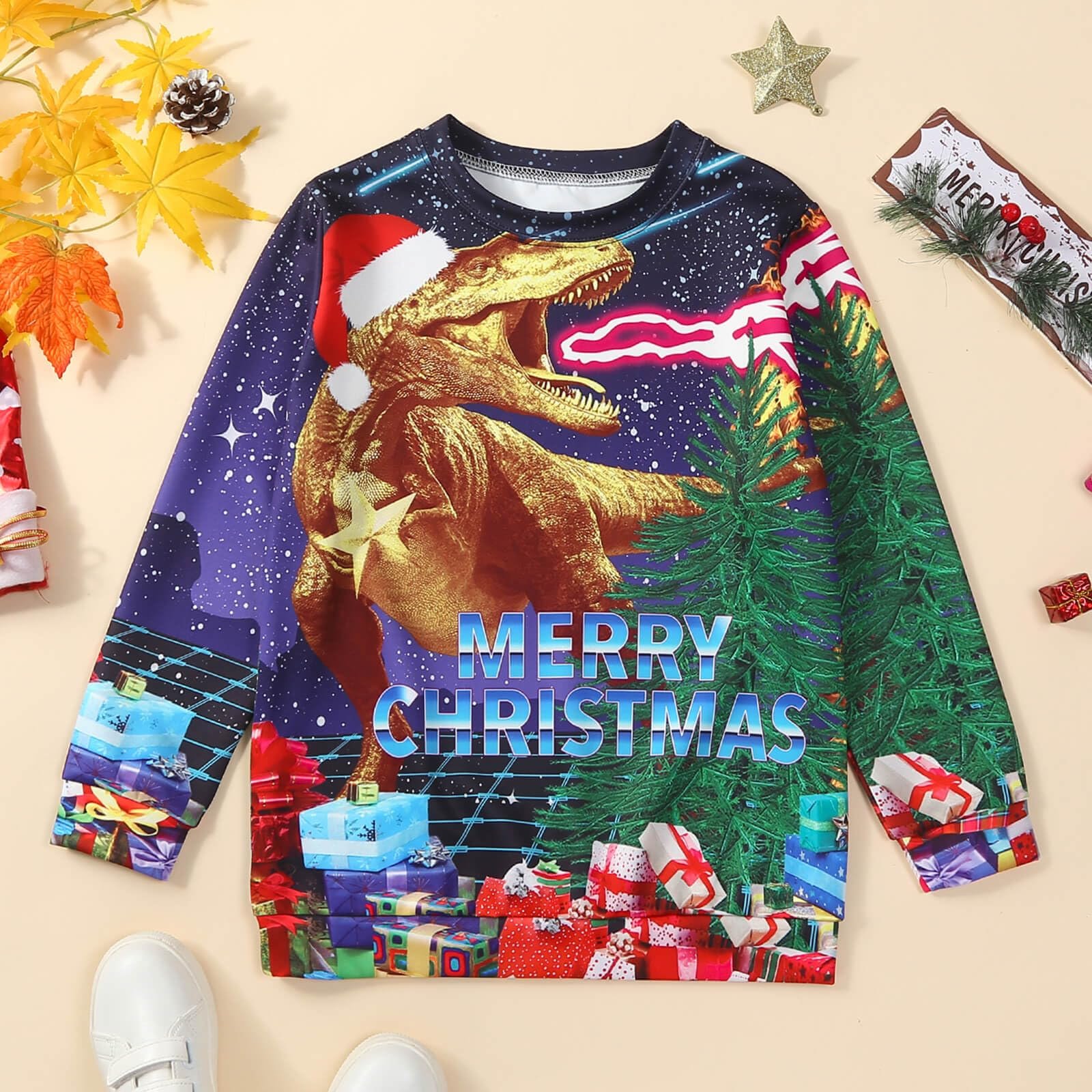 Різдвяний світшот Xumplo для дітей, хлопчиків і дівчаток, джемпер з довгими рукавами, фото №4
